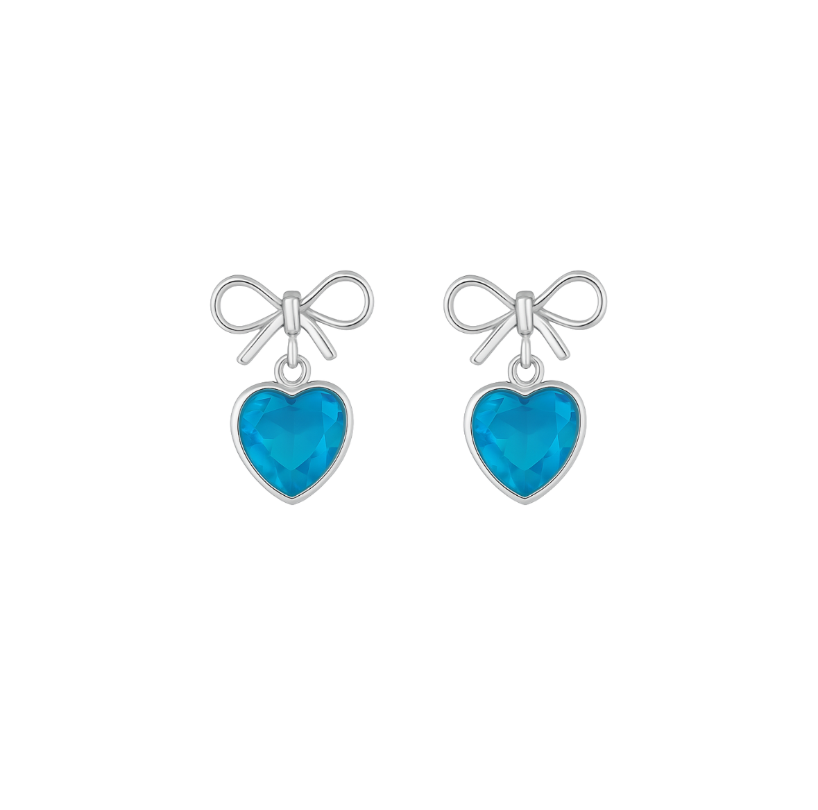 Bow Hearts Studs