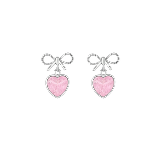 Bow Hearts Studs