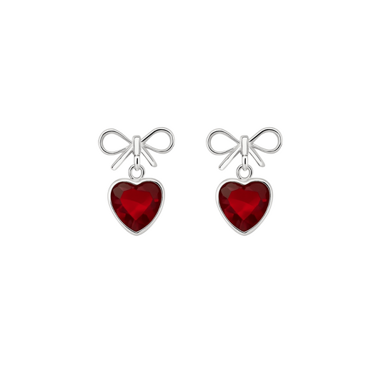Bow Hearts Studs