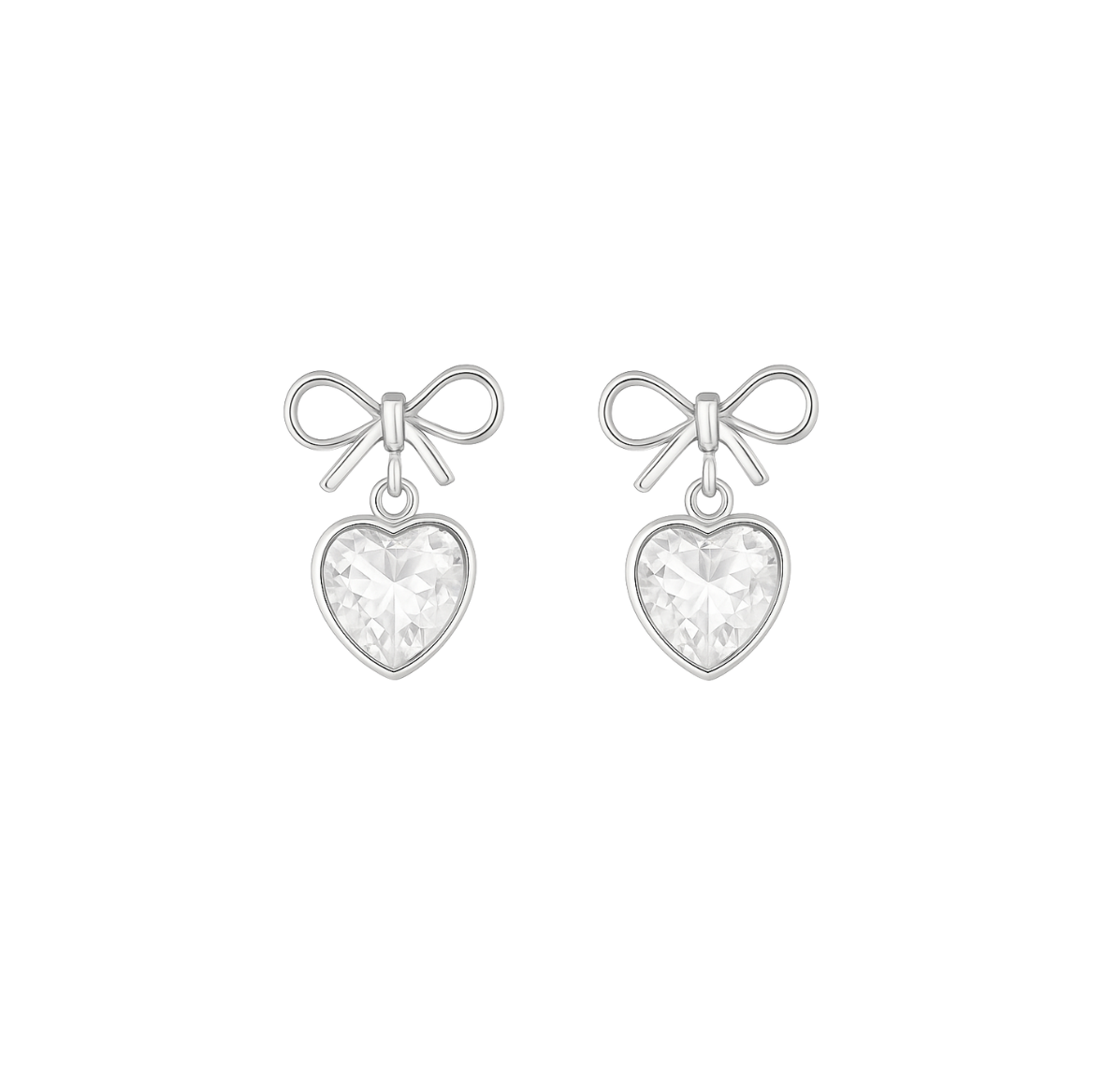 Bow Hearts Studs