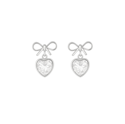 Bow Hearts Studs