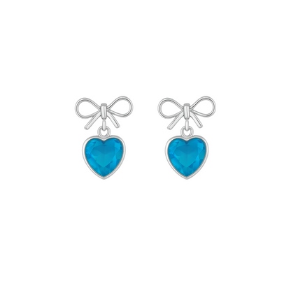 Bow Hearts Studs