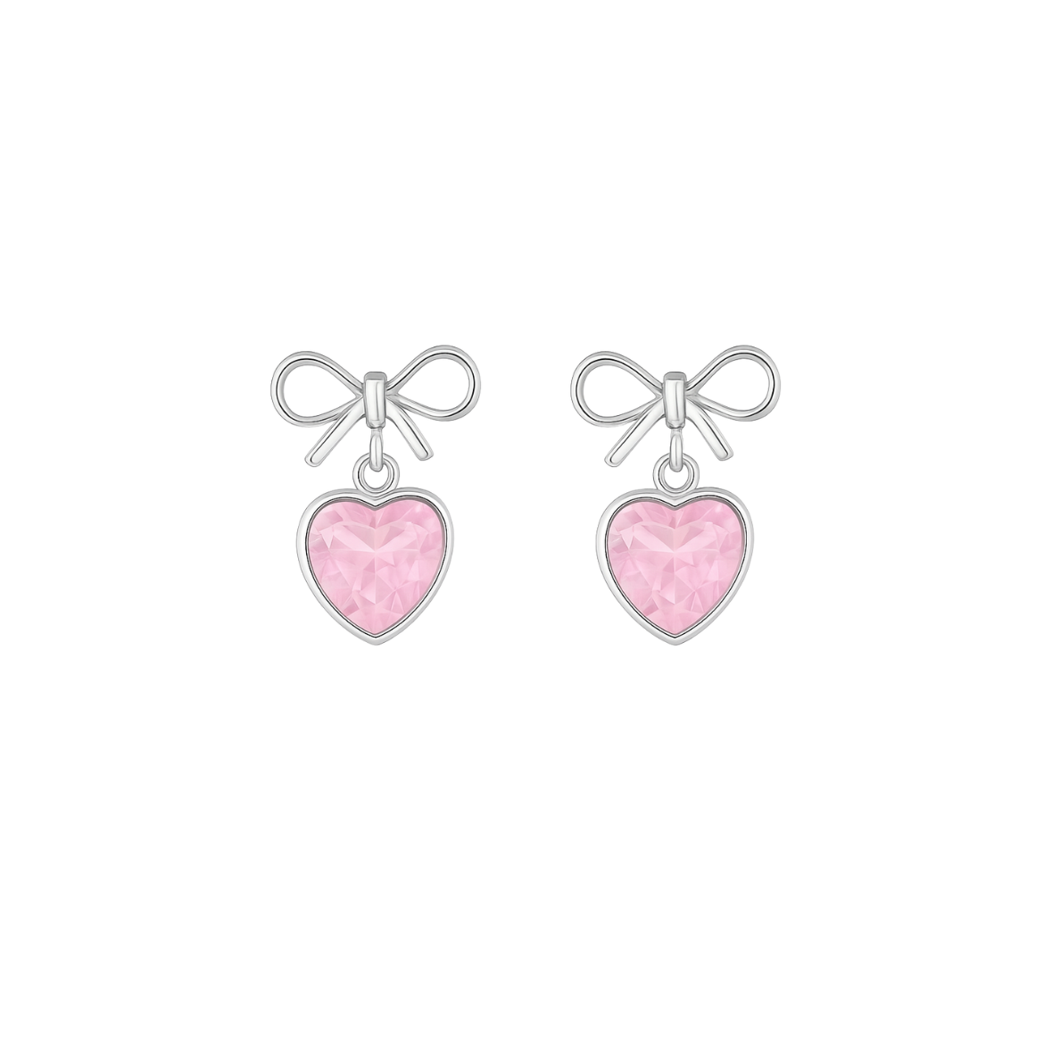 Bow Hearts Studs