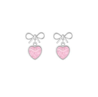 Bow Hearts Studs