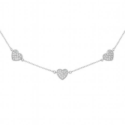 Triple Heart Sparkle Choker