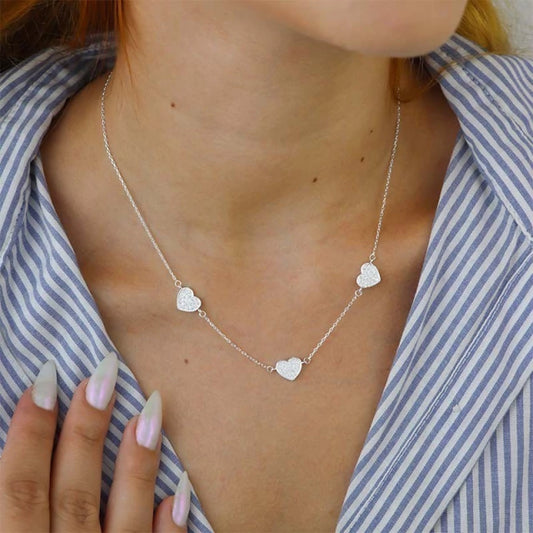 Triple Heart Sparkle Choker